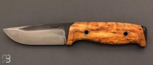 "L'Oliferne" fixed knife by Frdric Maschio - Birch and 80CrV2