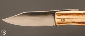  Couteau  de poche Piémontais Bois de cerf de Richard Ciachera