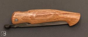 Couteau  "  Piémontais "  par Mickael Moing - Chêne vert et lame forgée 100Cr6