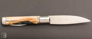   Couteau " Pradel 2 pièces " par Erwann Aubriet - Ivoire de mammouth et 14c28N