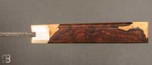 Couteau " Puukko " droit de José Viale - Bois de fer d'Arizona et damas Vlad Matveev