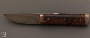 Couteau "  Viking " style Puukko pliant bois de fer des Forges d'Haraldr