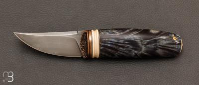 Couteau " Puukko " fixe de Benoit Maguin - RWL34 et peuplier teint stabilis