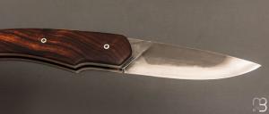   Couteau " Quetsche V2 " cran forcé par Louis Contat - Bois de fer et acier C130