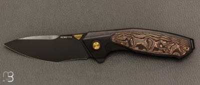 Couteau " RT-Kingfisher RTKF5 " par Remette RT - Titane/Copper Carbon et lame en M390