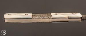 Couteau " Robespierre " nacre et damas de Robert Beillonnet