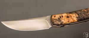    Couteau " Sanjo " custom par Guy Poggetti - Loupe de marronnier et Elmax