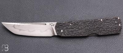   Couteau " Sanjo Slipjoint " custom par Guy Poggetti - Titane et lame en C130