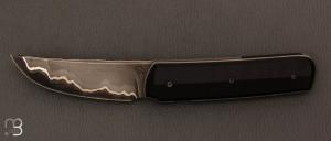   Couteau  "  Sanjo " custom par Guy Pogetti - Ebène et C130 sandwich