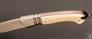    Couteau " Satan'ass " custom par Frédéric Augé - Ivoire de phacochère et lame en RWL34