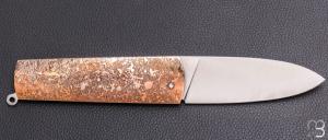  Couteau de poche " Sgian Dubh " par Ewen Maillard - Bronze texturé et RWL34