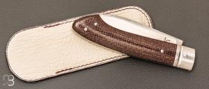 Couteau " Pièce unique " custom par Laurent Gaillard - Micarta et 14c28N