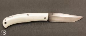    Couteau " Si-Vil "  custom lock-back par Raphaël Durand - Acier 90McV8 et G10 blanc