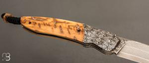     Couteau " Sirius A  " par Florian Keller - Mammouth / Damas et Suminagashi