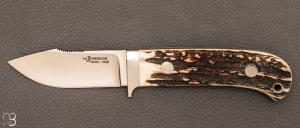  Couteau  "  Skinner " droit en stag par Steven R. Johnson