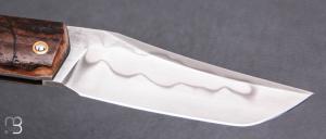      Couteau " Slipjoint " custom par Guy Poggetti - Bois de cerf et lame en C130