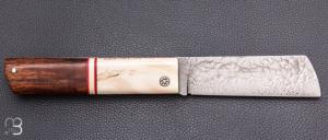   Couteau "Snard" par L'Olonnois - Bois de fer d'Arizona et ivoire de phacochère