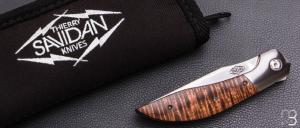  Couteau " Sweetbeat " custom par Thierry Savidan - Koa et lame en CPM154