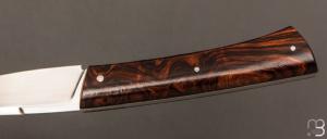    Couteau  "  Tendos  " custom par Frédéric Augé - Bois de fer et RWL-34