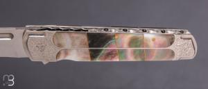    Couteau " Toni " liner-lock custom par Koji Hara - Nacre noire