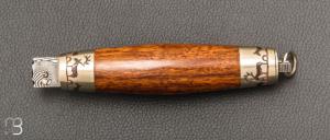 Couteau Tonneau par Jean Michel REMAUD - Bois de fer et lame damas