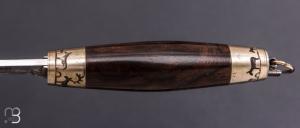 Couteau Tonneau par Jean Michel REMAUD - Ronce de noyer et lame damas