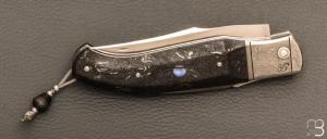 Couteau  " Truand Éffilé " par Tony Ruot - Factcarbon Space Coral RWL34