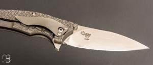   Couteau " Turbulence " custom par Tim Galyean - Titane et lame en CPM154