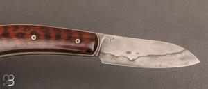  Couteau  " Vintage custom " piémontais à billes par David Lespect - Amourette et 100C6 