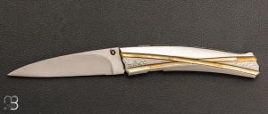    Couteau " Voyager " custom par Koji Hara - Nacre et Cowry Y