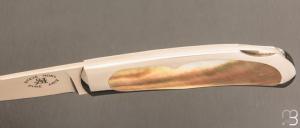    Couteau de collection " Wharncliffe 09 " nacre noire par Steve Hoel
