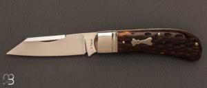 Couteau " Wombat " custom par Jason Taber - Jigged bone