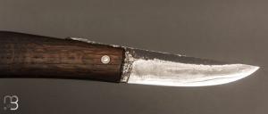   Couteau " XIII " par Martin CLAUDEL - Chêne et sandwich acier ancien et vieux fer feuilleté