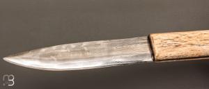   Couteau fixe " Yakut " bois de renne et damas par Jean-Luc Soubeyras