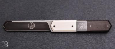   Couteau " Yin et yang " de Philippe Ricard - Damas / Carbone