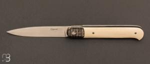  Couteau  "  Yssingeaux  " custom de Stéphane Sagric - Ivoire de Mammouth et RWL-34