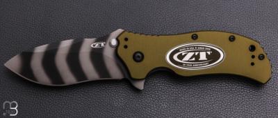 Couteau ZERO TOLERANCE ZT.0350OLTS20 Ken Onion - 20th Anniversary Magnacut Tiger Strip