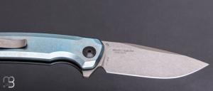 Couteau  " ZT0044BLU Factory Special Series Button lock " par ZERO TOLERANCE - CPM S90V et titane