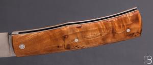   Couteau artisanal pliant par Laurent Gaillard - Bouleau et 14C28n