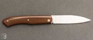    Couteau artisanal pliant par Laurent Gaillard - G10 et 14C28n