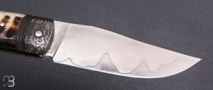   Couteau " custom " pliant par Mickaël Moing - Corne de bélier
