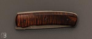  Couteau  "  custom Liner Lock " Koa ondé et Elmax par Guy Poggetti