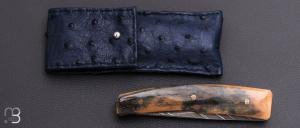     Couteau " custom " de Alain & Joris Chomilier - Ivoire de mammouth et damas inoxydable Vegas Forge