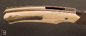 Couteau custom pliant par David Lespect - Ivoire de Phacochère et RWL-34