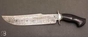  Couteau   "  Pièce Unique " damas et micarta custom fixe de Samuel Lurquin