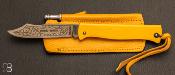 Couteau de poche Douk-Douk jaune avec étui