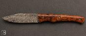 Couteau de poche Tedesco bois de fer et damas par Adrien Giovaninetti