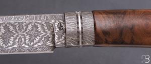  Couteau droit custom Damas mosaïque de Vlad Matveev et Noyer Turc