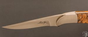   Couteau droit custom de Sam Cox - ATS34 et Loupe d'érable négundo