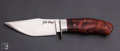   Couteau droit intégral custom par Zane DVORAK - ZD FORGE - Loupe d'amboine